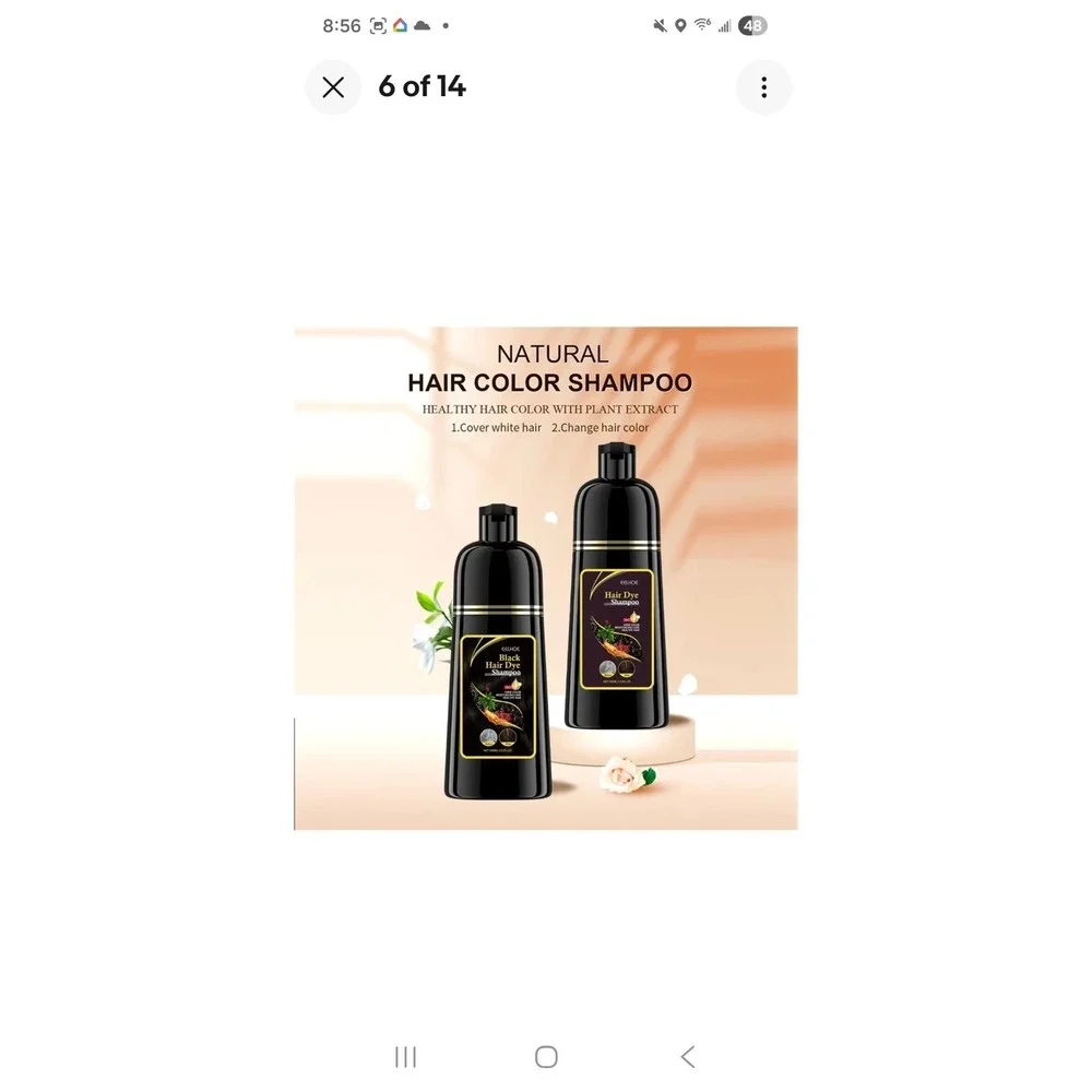 3-in-1‎ Natural Black Hair Dye Shampoo - Hair Darkening, Growth Boost, Moisture